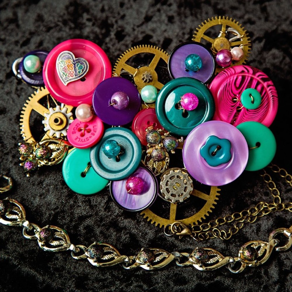 Gears and Color Necklace bracelet combo
